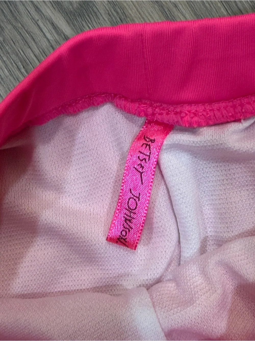 Betsey Johnson Girl’s 2 Pc Pink Bathing Suit Tank Top & Shorts Size 5